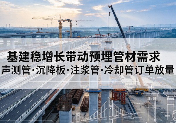 商州基建稳增长带动预埋监测管材需求，声测管、沉降板、注浆管订单持续放量